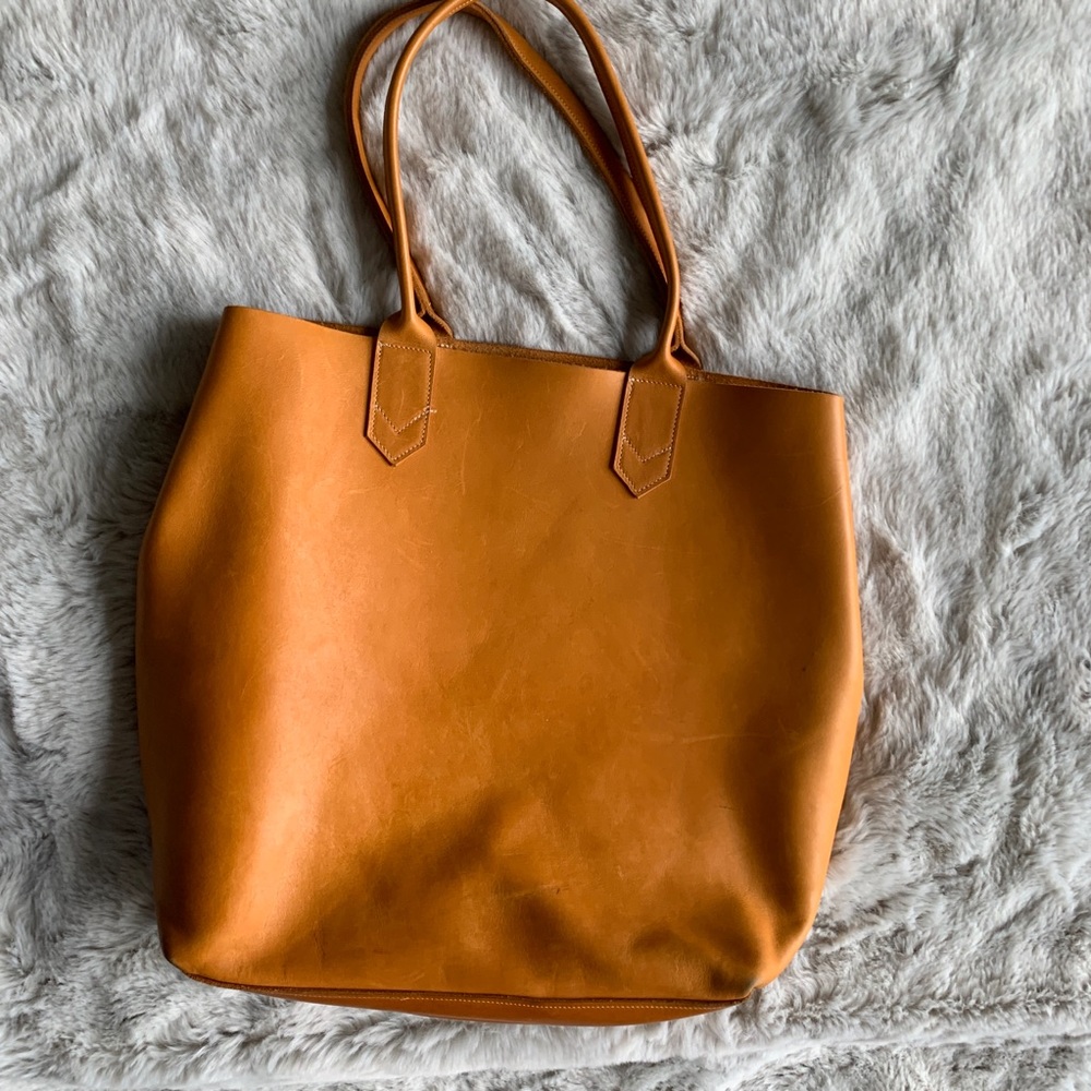 Genuine Leather Tote - Picture 1 of 6